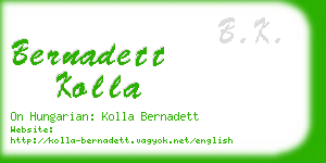 bernadett kolla business card